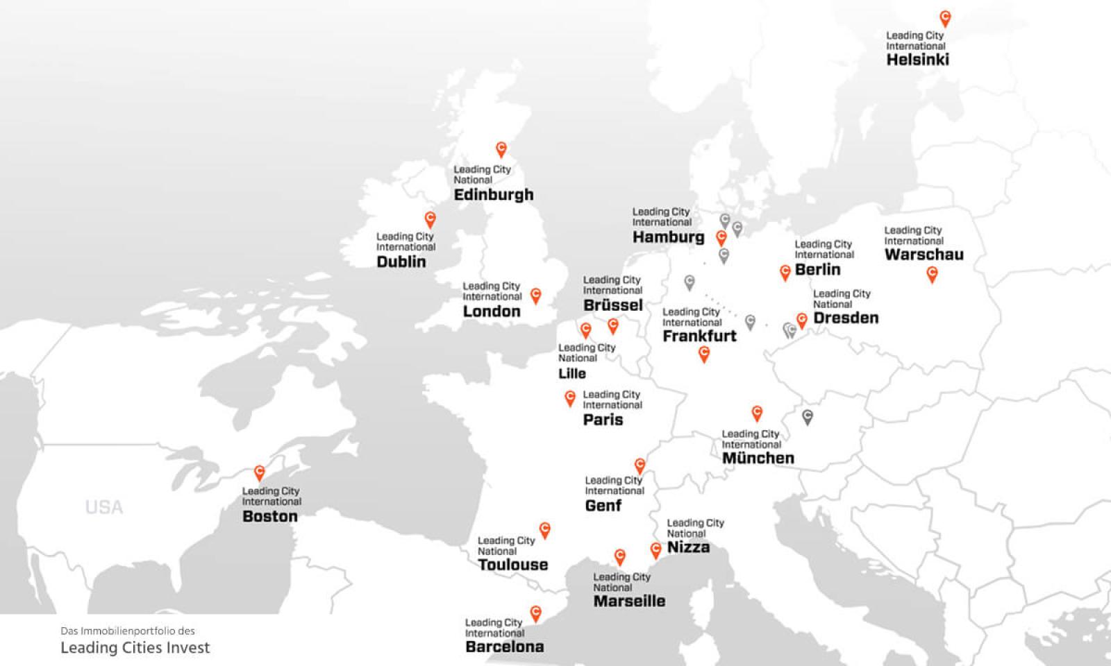 Ein Überblick über das Immobilienportfolio des Leading Cities Invest Immobilienporfolio Leading Cities Invest